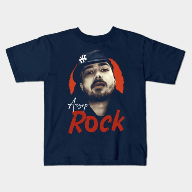 Aesop Rock retro pop art Kids T-Shirt by BAJAJU